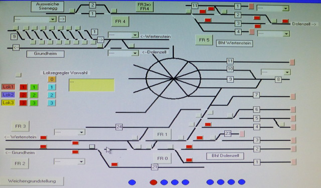 Gleisbild auf PC-Monitor